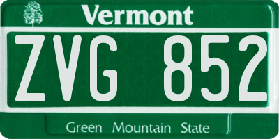 VT license plate ZVG852