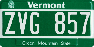 VT license plate ZVG857