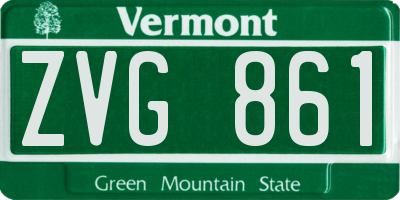 VT license plate ZVG861
