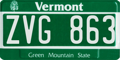 VT license plate ZVG863