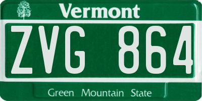 VT license plate ZVG864