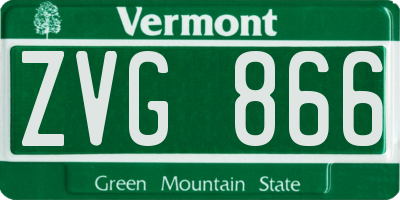 VT license plate ZVG866