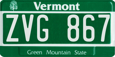VT license plate ZVG867
