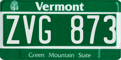 VT license plate ZVG873