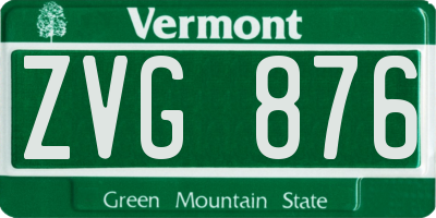 VT license plate ZVG876