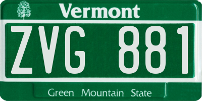 VT license plate ZVG881