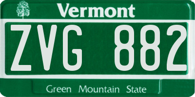 VT license plate ZVG882