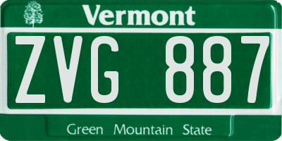 VT license plate ZVG887