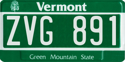 VT license plate ZVG891