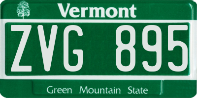 VT license plate ZVG895