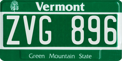 VT license plate ZVG896