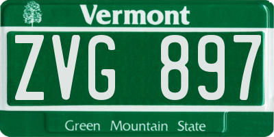 VT license plate ZVG897