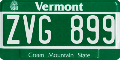 VT license plate ZVG899