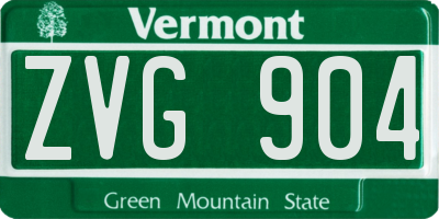 VT license plate ZVG904