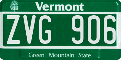 VT license plate ZVG906