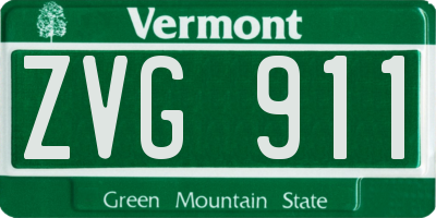 VT license plate ZVG911