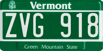 VT license plate ZVG918