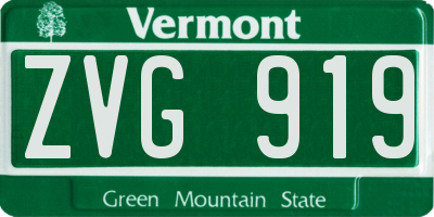 VT license plate ZVG919