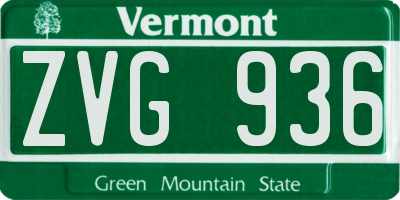 VT license plate ZVG936