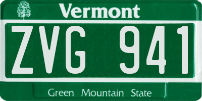 VT license plate ZVG941