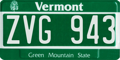 VT license plate ZVG943