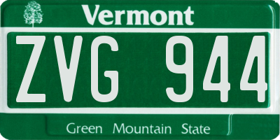 VT license plate ZVG944