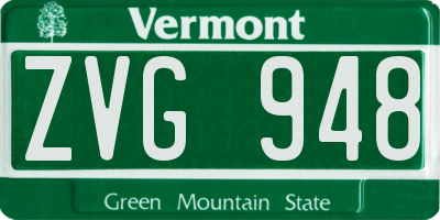 VT license plate ZVG948