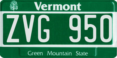 VT license plate ZVG950