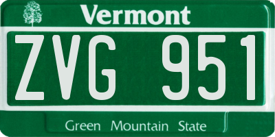 VT license plate ZVG951