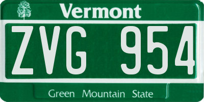 VT license plate ZVG954
