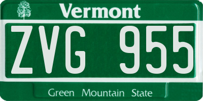 VT license plate ZVG955