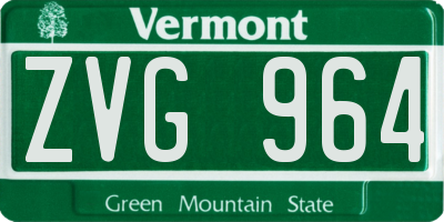 VT license plate ZVG964