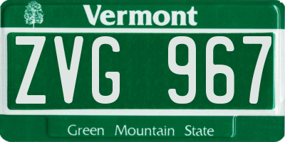VT license plate ZVG967