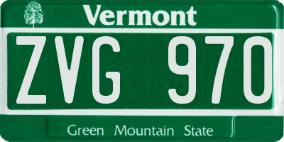 VT license plate ZVG970