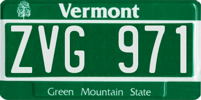 VT license plate ZVG971