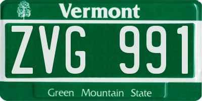 VT license plate ZVG991