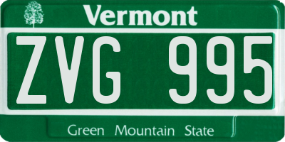 VT license plate ZVG995