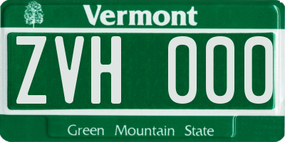 VT license plate ZVH000