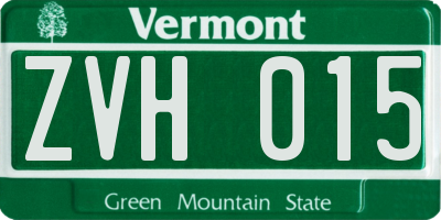 VT license plate ZVH015