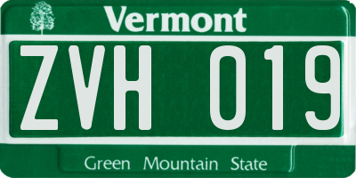 VT license plate ZVH019