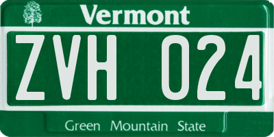 VT license plate ZVH024