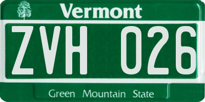 VT license plate ZVH026