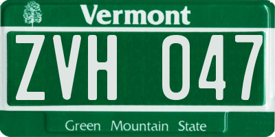 VT license plate ZVH047