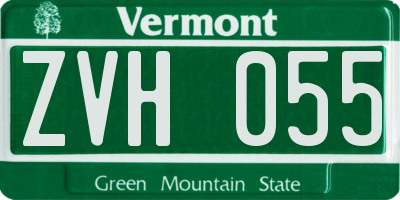 VT license plate ZVH055