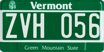 VT license plate ZVH056