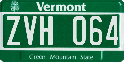 VT license plate ZVH064