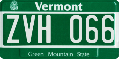 VT license plate ZVH066