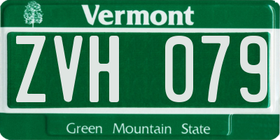 VT license plate ZVH079