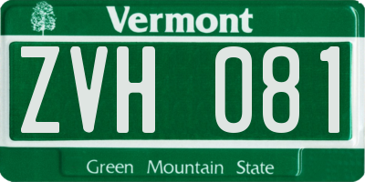 VT license plate ZVH081