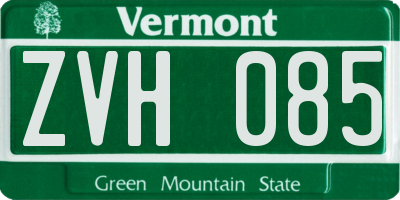 VT license plate ZVH085